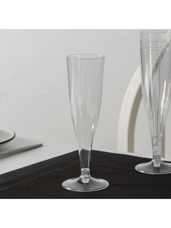 Бокал для шампанского «Флютэ», 100 мл, 6 шт/уп, цвет МИКС