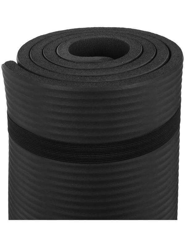 Коврик для йоги 183 × 61 × 1 см, цвет чёрный