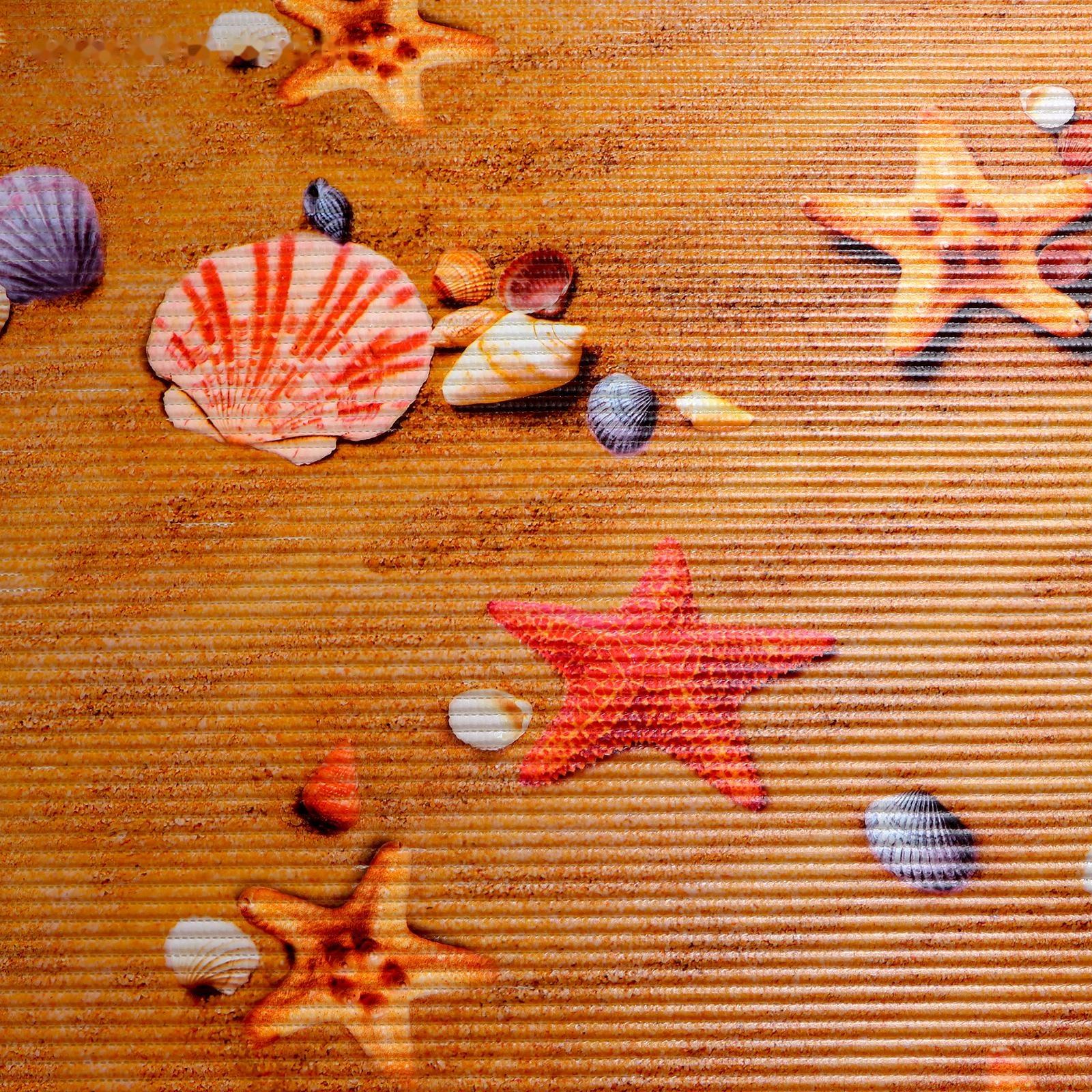 Коврик для ванной комнаты «Звёздочки, ракушки», 0,8×15 м, ПВХ