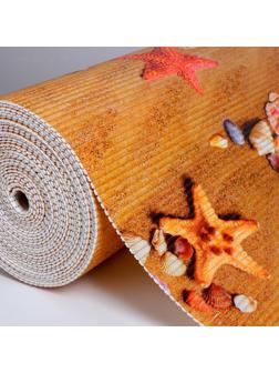 Коврик для ванной комнаты «Звёздочки, ракушки», 0,8×15 м, ПВХ