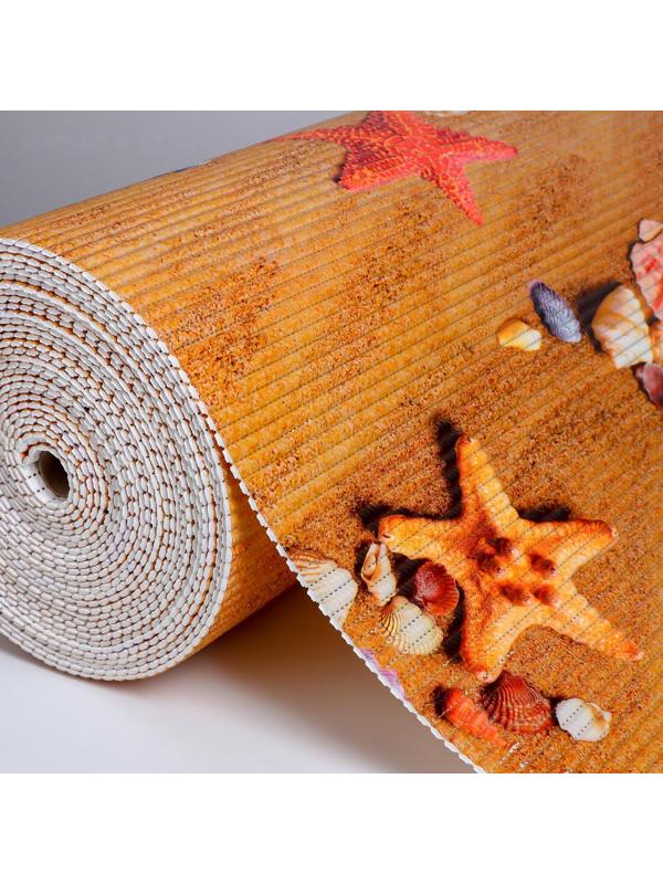 Коврик для ванной комнаты «Звёздочки, ракушки», 0,8×15 м, ПВХ