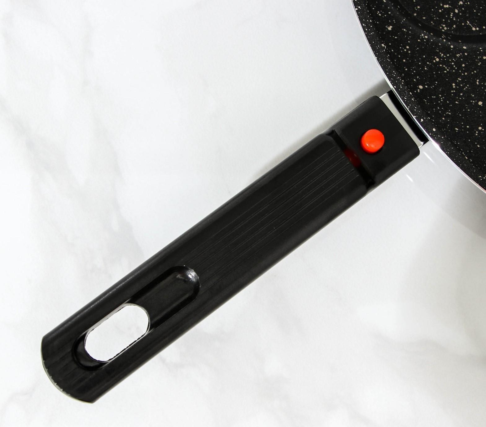 Сковорода-оладница «7 оладий», d=30 см, съёмная ручка, антипригарное покрытие, цвет чёрный