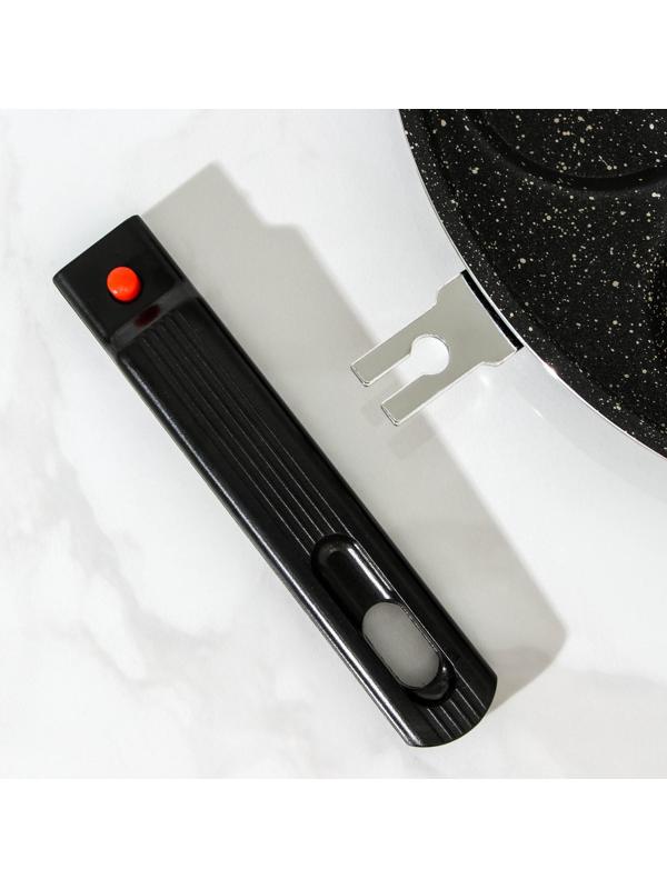 Сковорода-оладница «7 оладий», d=30 см, съёмная ручка, антипригарное покрытие, цвет чёрный