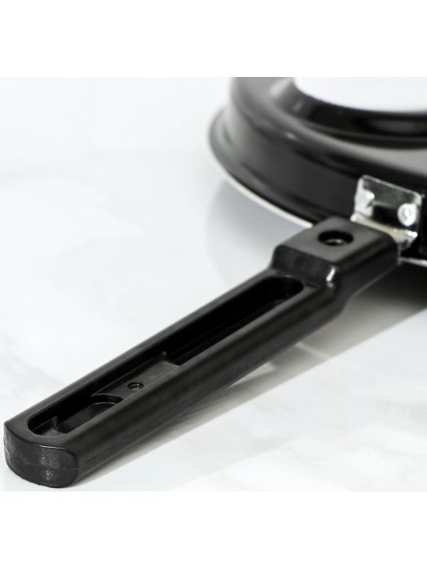 Сковорода-оладница «7 оладий», d=30 см, съёмная ручка, антипригарное покрытие, цвет чёрный