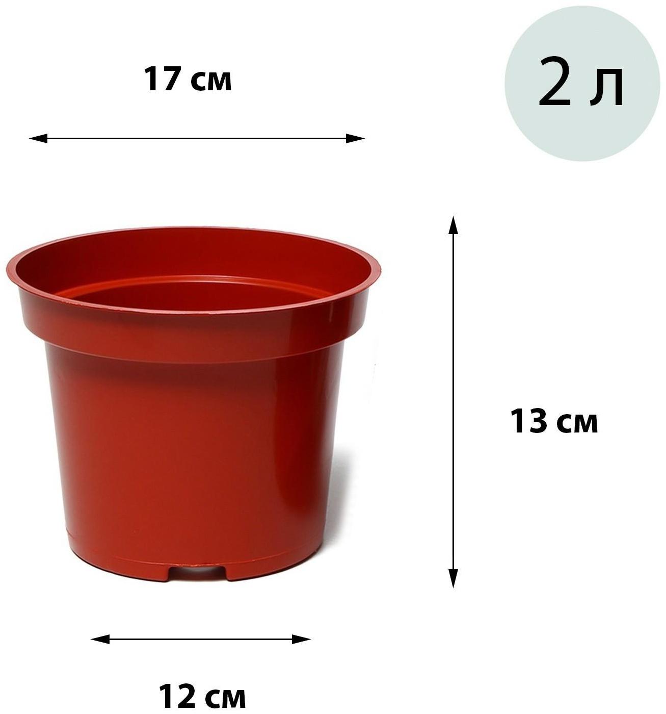 Горшок для рассады, 2 л, d = 17 см, h = 13 см, терракот, Greengo