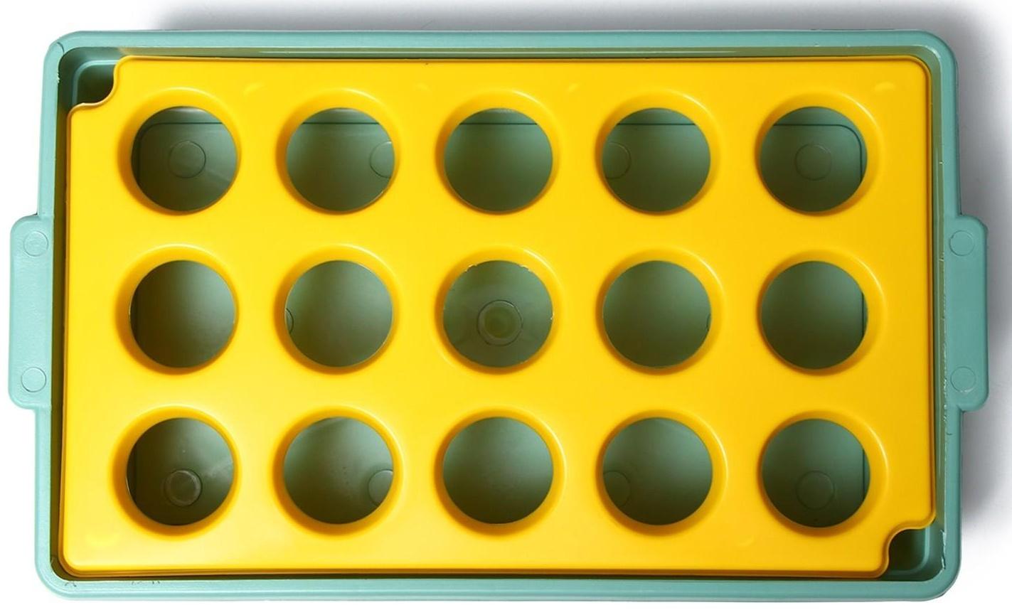 Ящик для рассады, 40 × 23 × 9 см, 15 лунок, МИКС