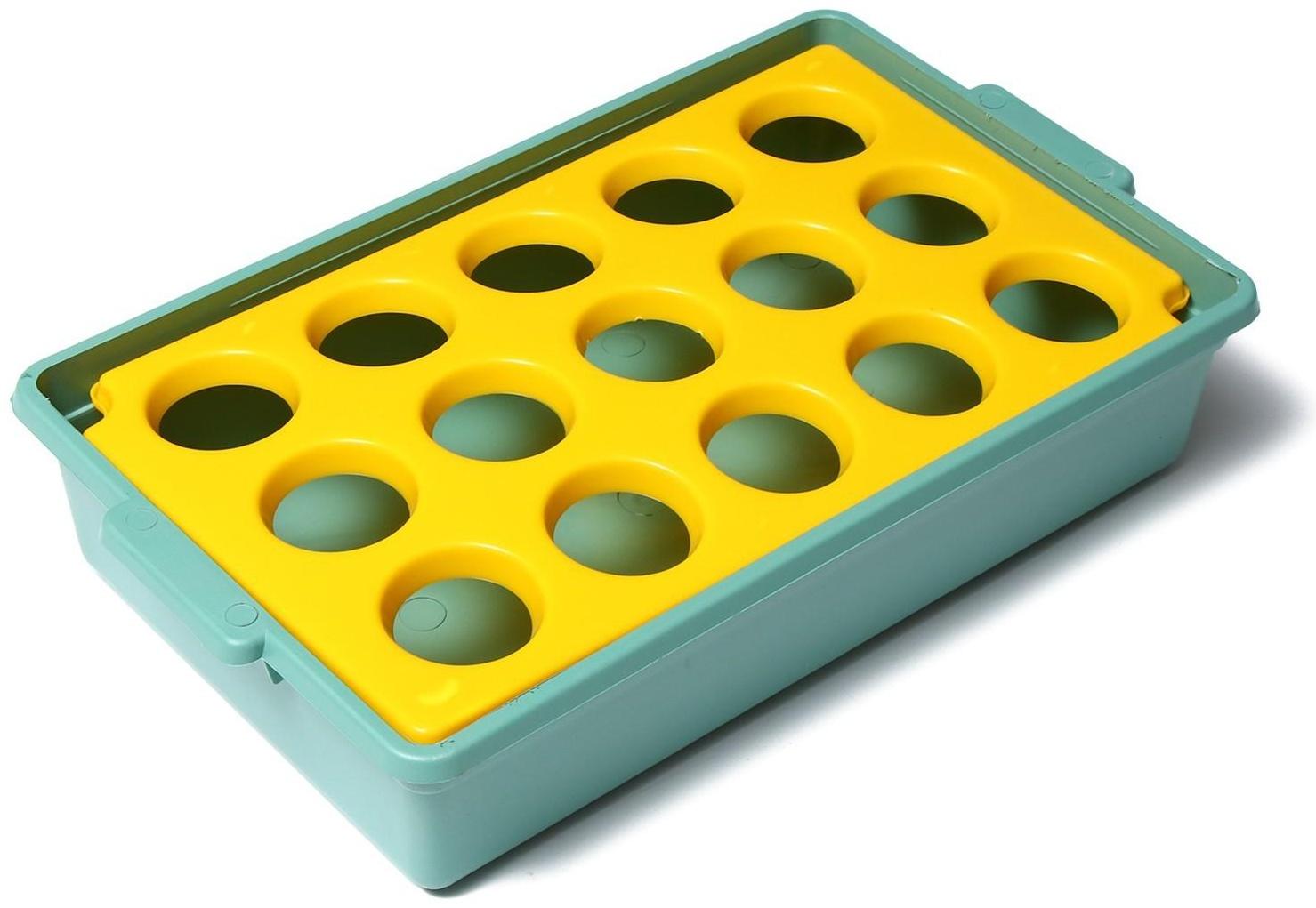 Ящик для рассады, 40 × 23 × 9 см, 15 лунок, МИКС