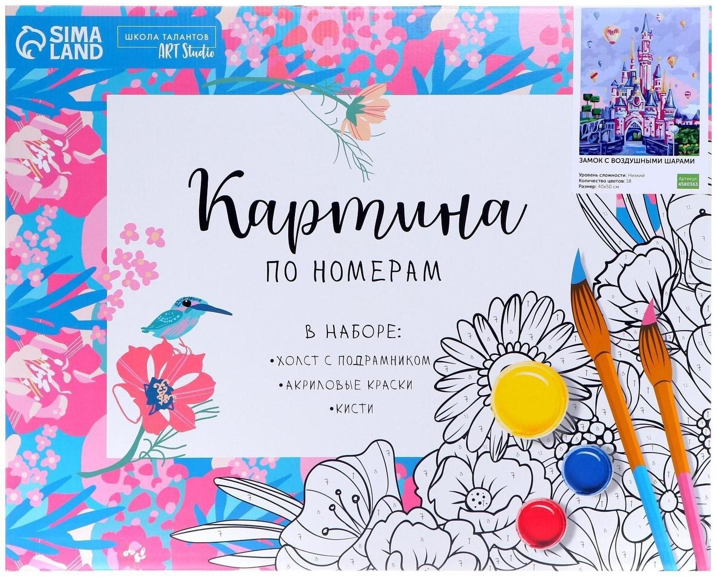 Картина по номерам на холсте 40×50 см «Замок с воздушными шарами»