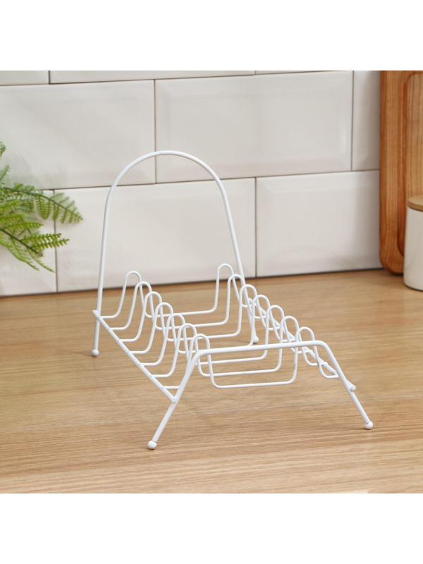 Подставка для крышек Доляна, 28×14×17 см, цвет белый