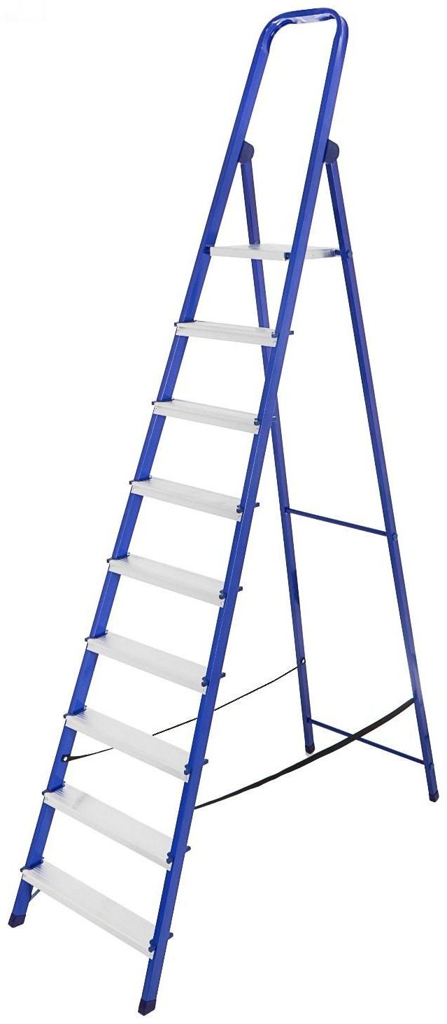 Стремянка ТУНДРА, металлическая комбинированная, 9 ступеней, 1880 мм