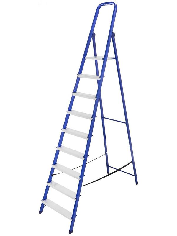 Стремянка ТУНДРА, металлическая комбинированная, 9 ступеней, 1880 мм