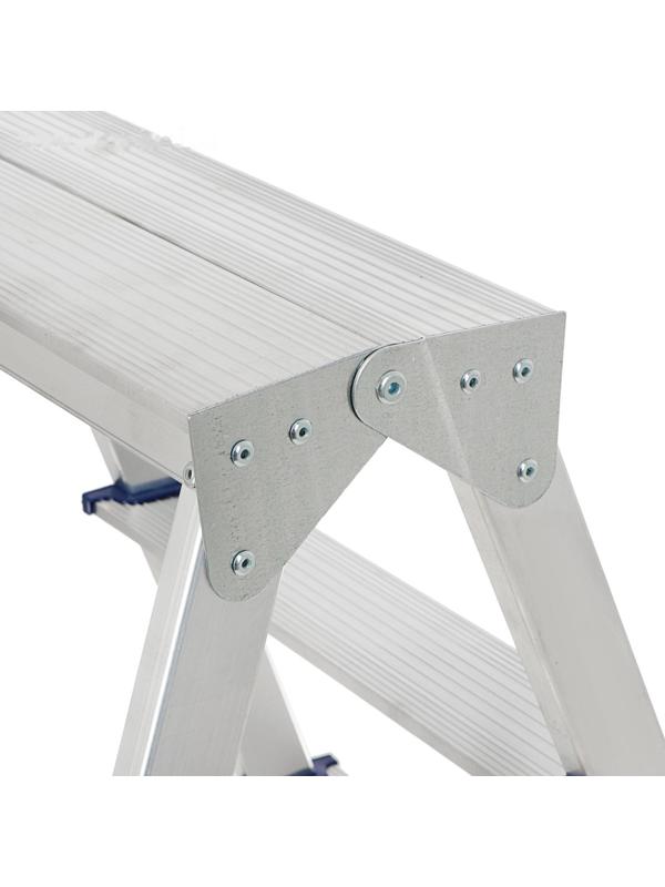 Стремянка ТУНДРА, алюминиевая, двухсторонняя, 5 ступеней, 1070 мм