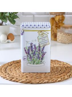 Банка для сыпучих продуктов «Лаванда», 2,7 л, 9,5×21,5 см, прямоугольная