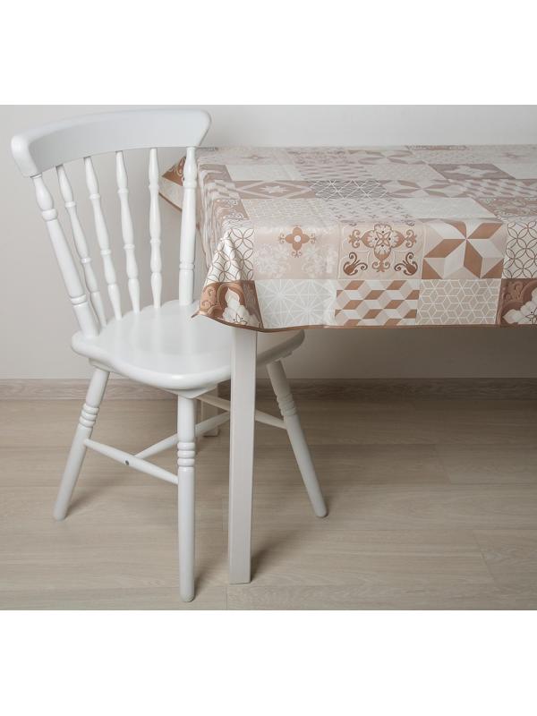 Скатерть на нетканой основе многоразовая с бейкой «Геометрия», 135×110 см, цвет коричневый