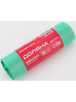 Мешки для мусора Доляна «Экстра», 60 л, 30×80 см, 10 мкм, ПНД, 20 шт, цвет зелёный