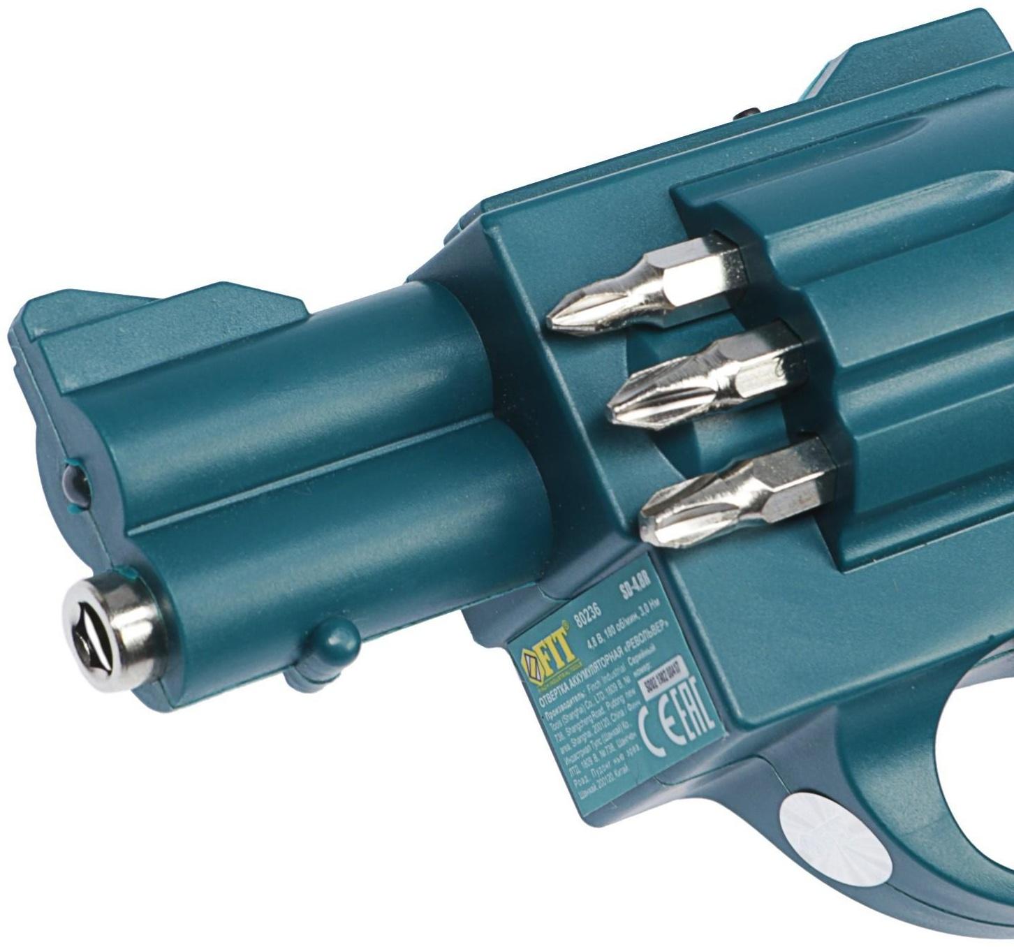 Отвертка аккумуляторная FIT 80236, 4.8 В, 180 об/мин, 3 Нм, Ni-Cd, 0.6 Ач, подсветка