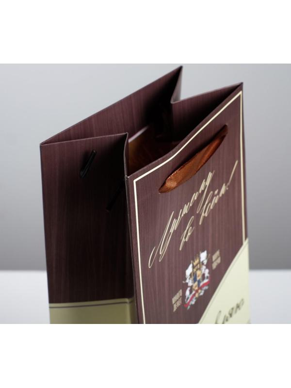 Пакет под бутылку «Поздравляю», 36 × 13 × 10 см