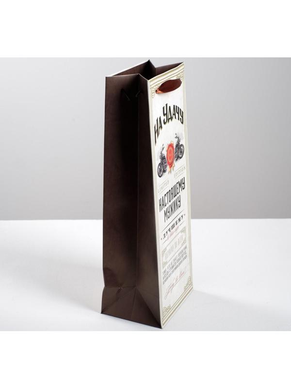 Пакет под бутылку «Настоящему мужику», 36 × 13 × 10 см