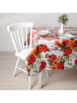 Клеёнка ПВХ «Божьи коровки», ширина 137 см, толщина 0,08 мм, рулон 30 метров