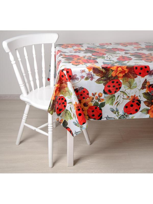 Клеёнка ПВХ «Божьи коровки», ширина 137 см, толщина 0,08 мм, рулон 30 метров