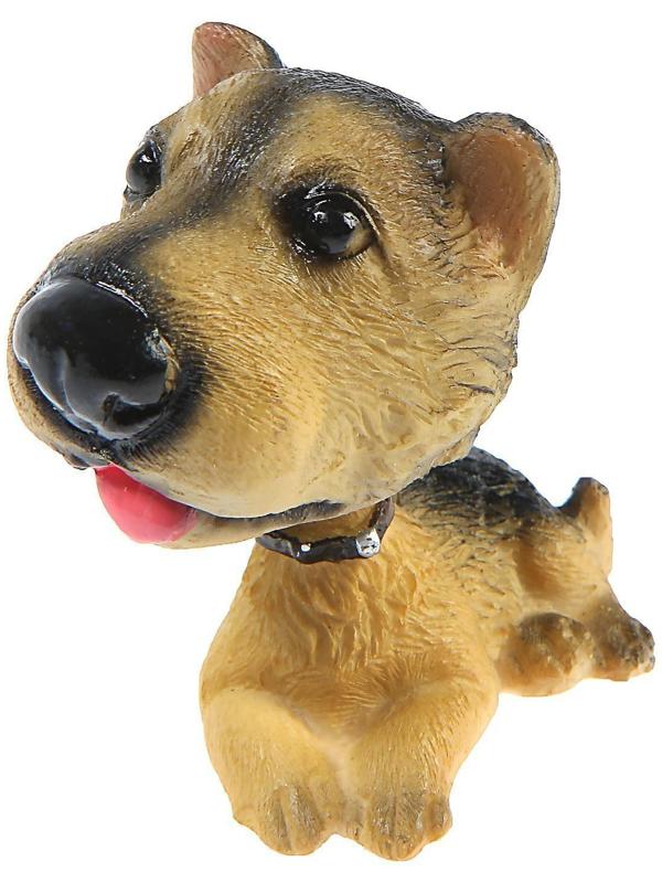 Собака на панель авто, качающая головой, ирландский терьер