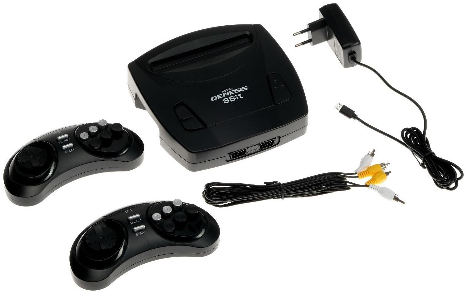 Игровая приставка Retro Genesis 8 Bit Wireless, AV кабель, 2 беспр. джойст., 300 игр, черная