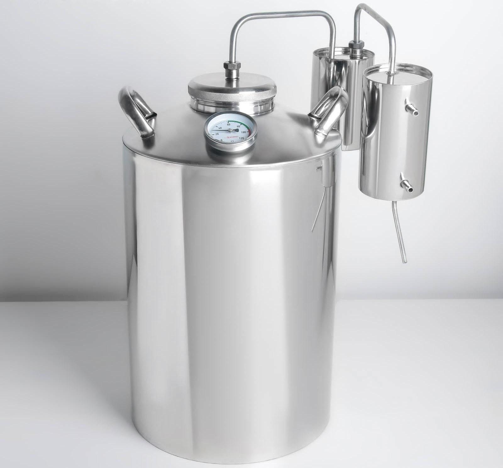 Дистиллятор, 25 л, горло 10 см, термометр, клапан