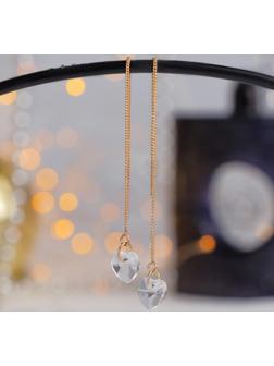 Серьги висячие со стразами 