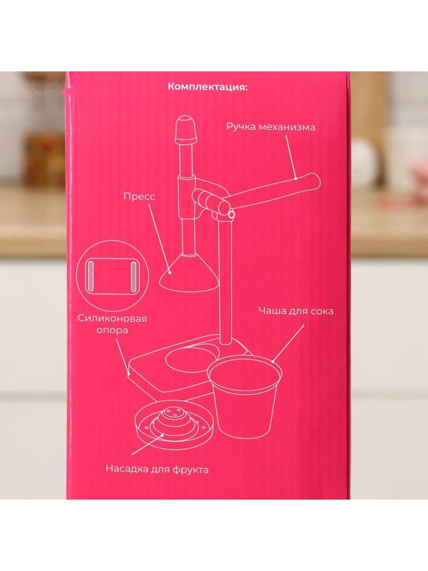 Соковыжималка механическая Доляна Fruits, 20×14,5×37 см
