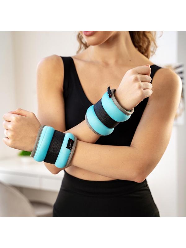 Утяжелитель неопреновый 2 шт. х 0,25 кг, цвет голубой