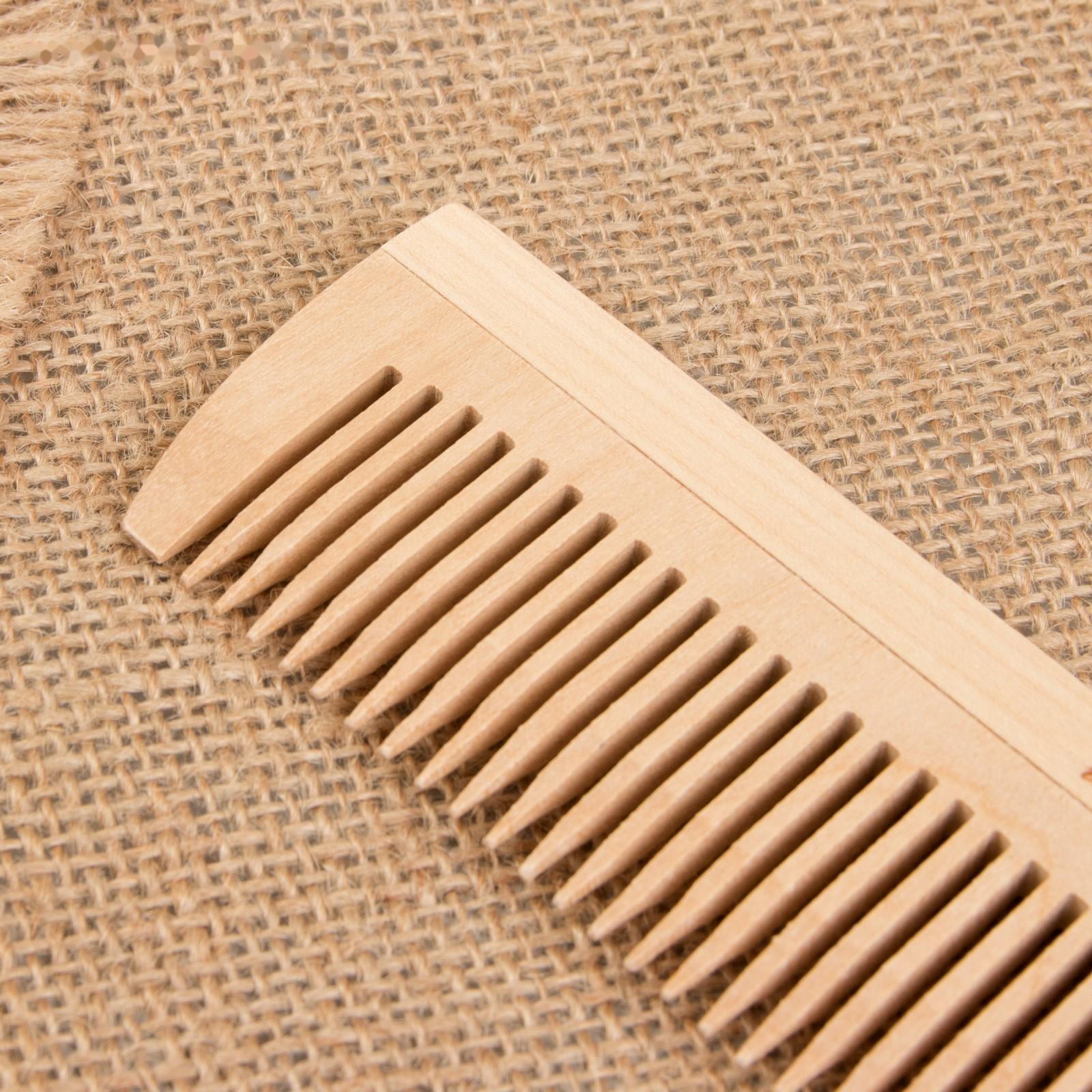 Расчёска - гребень, 19,5 × 4,5 см, комбинированная, цвет «светлое дерево»