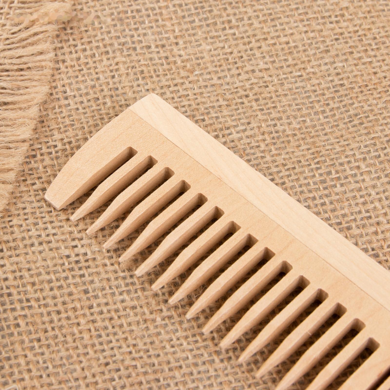 Расчёска - гребень, 19,5 × 4,5 см, комбинированная, цвет «светлое дерево»