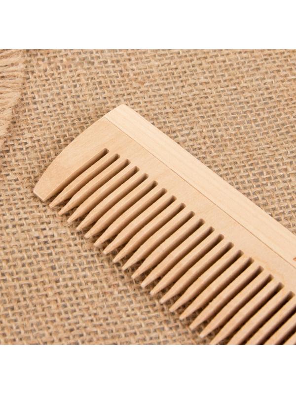 Расчёска - гребень, 19,5 × 4,5 см, комбинированная, цвет «светлое дерево»