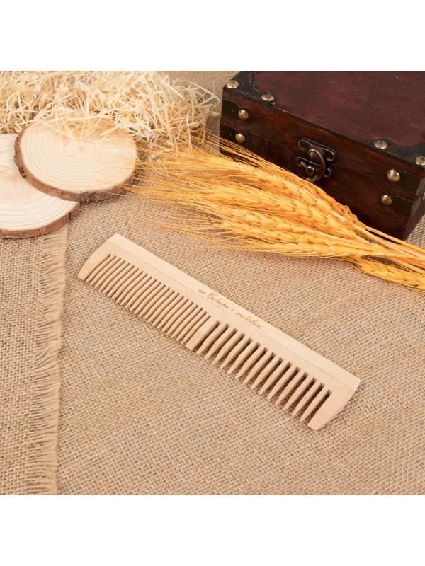 Расчёска - гребень, 19,5 × 4,5 см, комбинированная, цвет «светлое дерево»