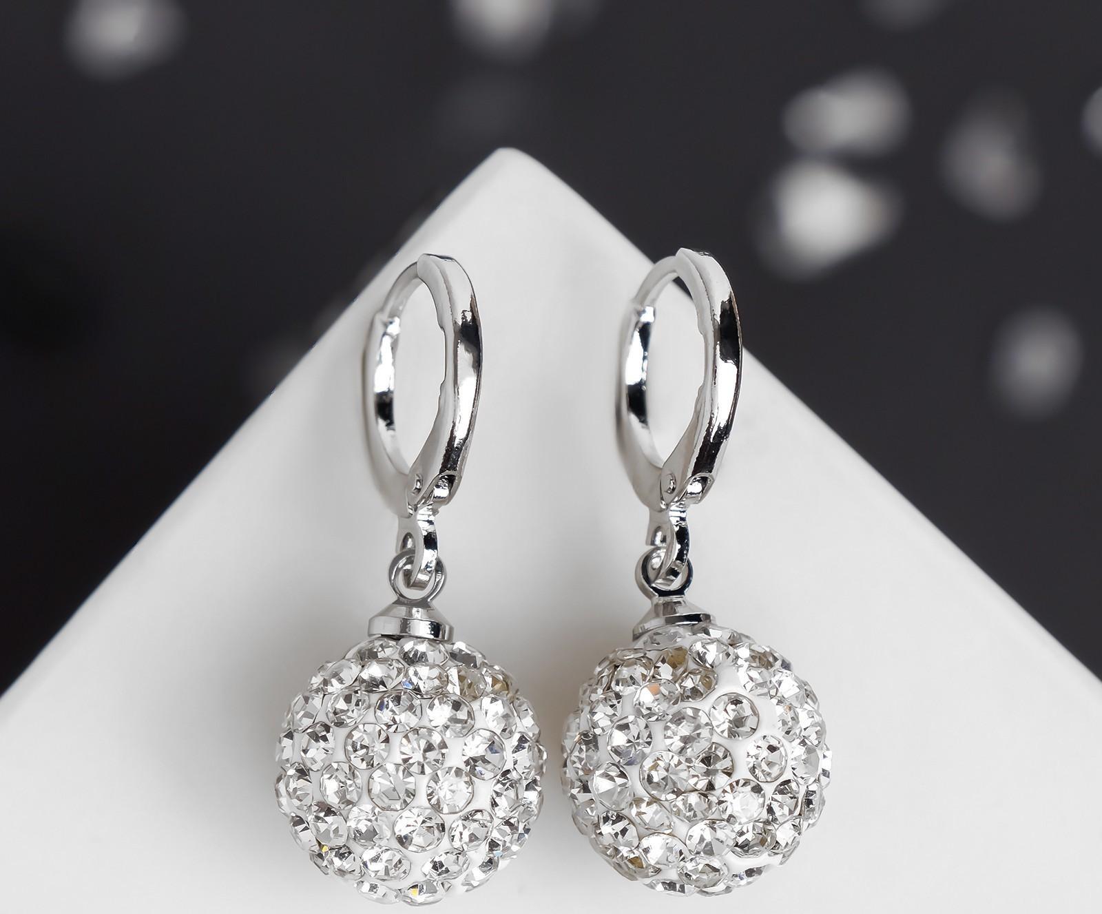 Серьги со стразами 