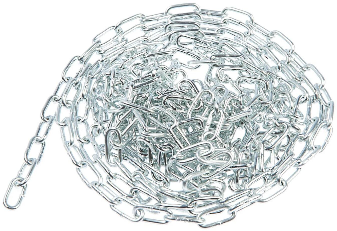 Цепь оцинк. DIN 766,кор.звено  3мм , 5м