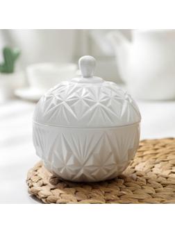 Сахарница с крышкой «Шарм», 350 мл, цвет белый