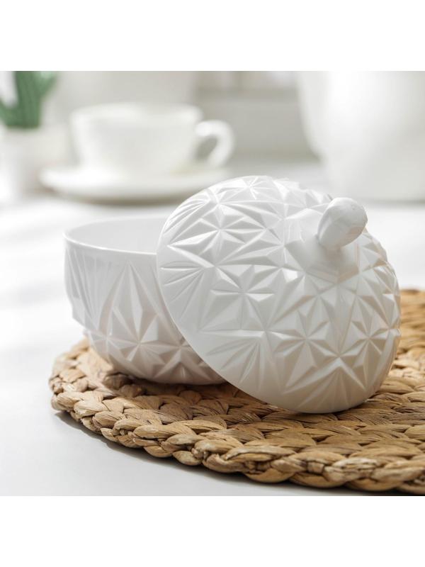 Сахарница с крышкой «Шарм», 350 мл, цвет белый