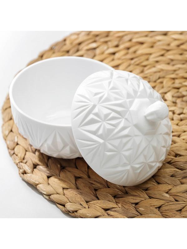 Сахарница с крышкой «Шарм», 350 мл, цвет белый