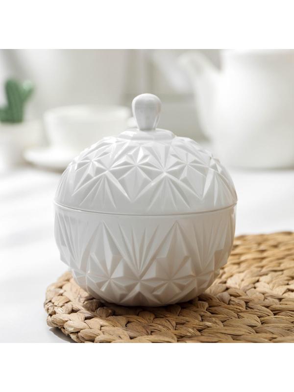 Сахарница с крышкой «Шарм», 350 мл, цвет белый