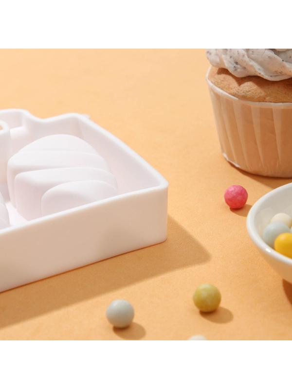 Форма для мороженого «Клубника со сливками», 19,5×11,5 см, 4 ячейки (6,7×3,7 см), цвет МИКС