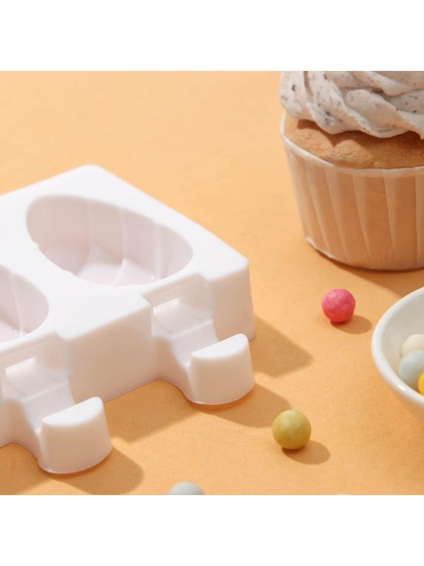 Форма для мороженого «Клубника со сливками», 19,5×11,5 см, 4 ячейки (6,7×3,7 см), цвет МИКС