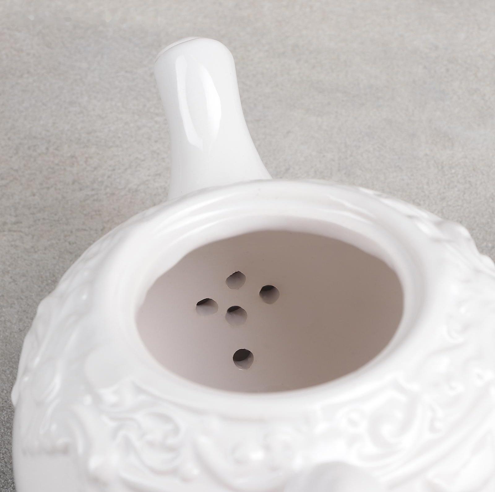 Чайник керамический заварочный «Винтаж», 900 мл, цвет белый