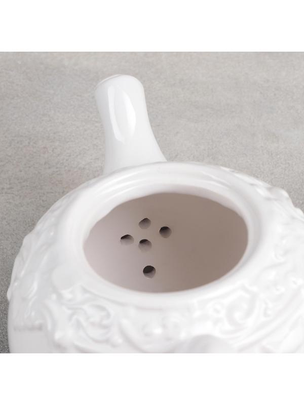 Чайник керамический заварочный «Винтаж», 900 мл, цвет белый