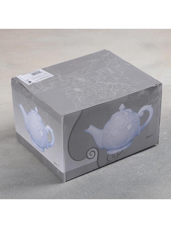 Чайник керамический заварочный «Винтаж», 900 мл, цвет белый