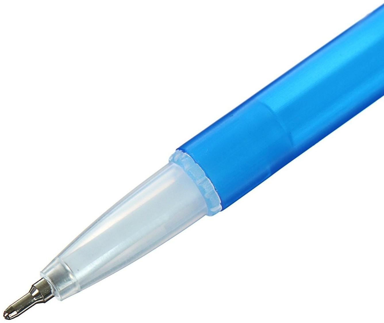 Ручка шариковая 0,7 мм, в дисплее, синяя, корпус цветной МИКС (штрихкод на штуке)