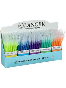 Ручка шариковая 0,7 мм, в дисплее, синяя, корпус цветной МИКС (штрихкод на штуке)