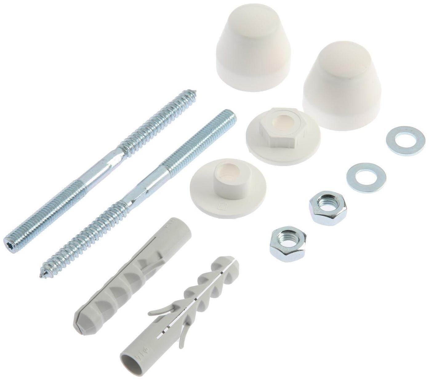 Набор для крепления раковин и писсуаров ЗУБР 44220, D предв-го сверления - 14мм, цвет белый