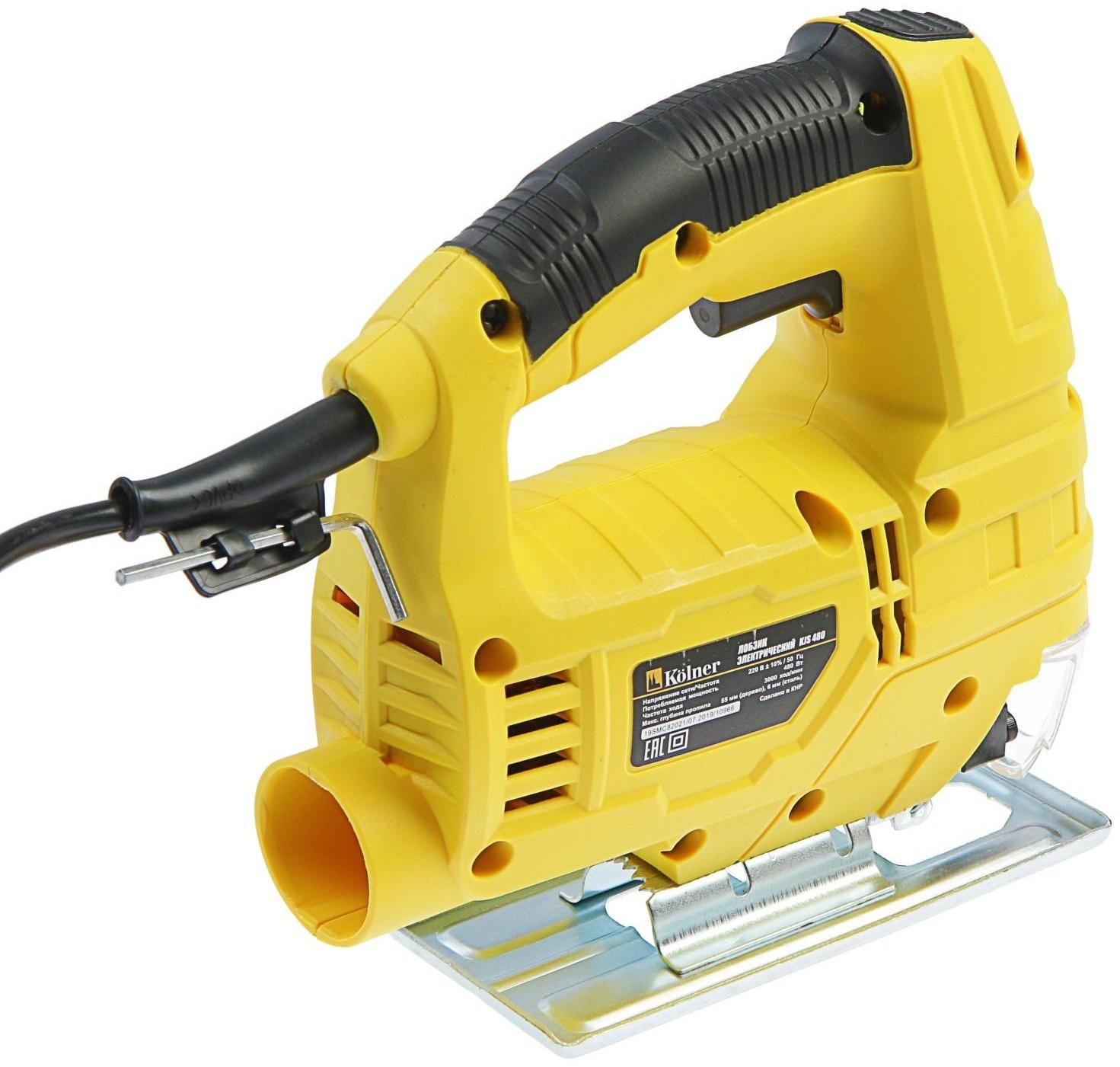 Лобзик электрический Kolner KJS 480, 480 Вт, 0-3000 ход/мин, ход 18 мм, пропил 55 мм , 45°