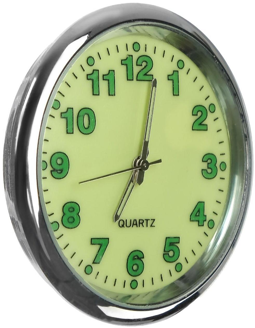 Часы автомобильные, внутрисалонные, d 4.5 см, фотолюминесцентный циферблат